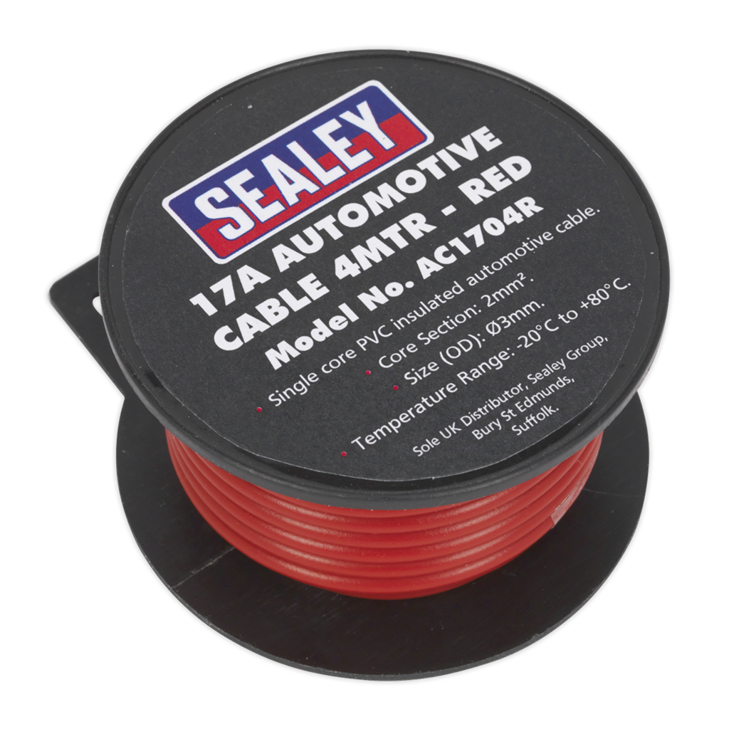 17A Thick Wall Automotive Cable 4m - Red