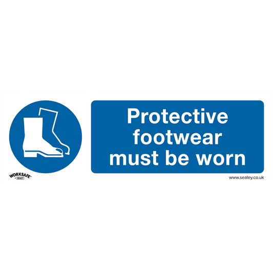 Worksafe&#174; Protective Footwear Must Be Worn Safety Sign, Rigid Plastic - Pack of 10