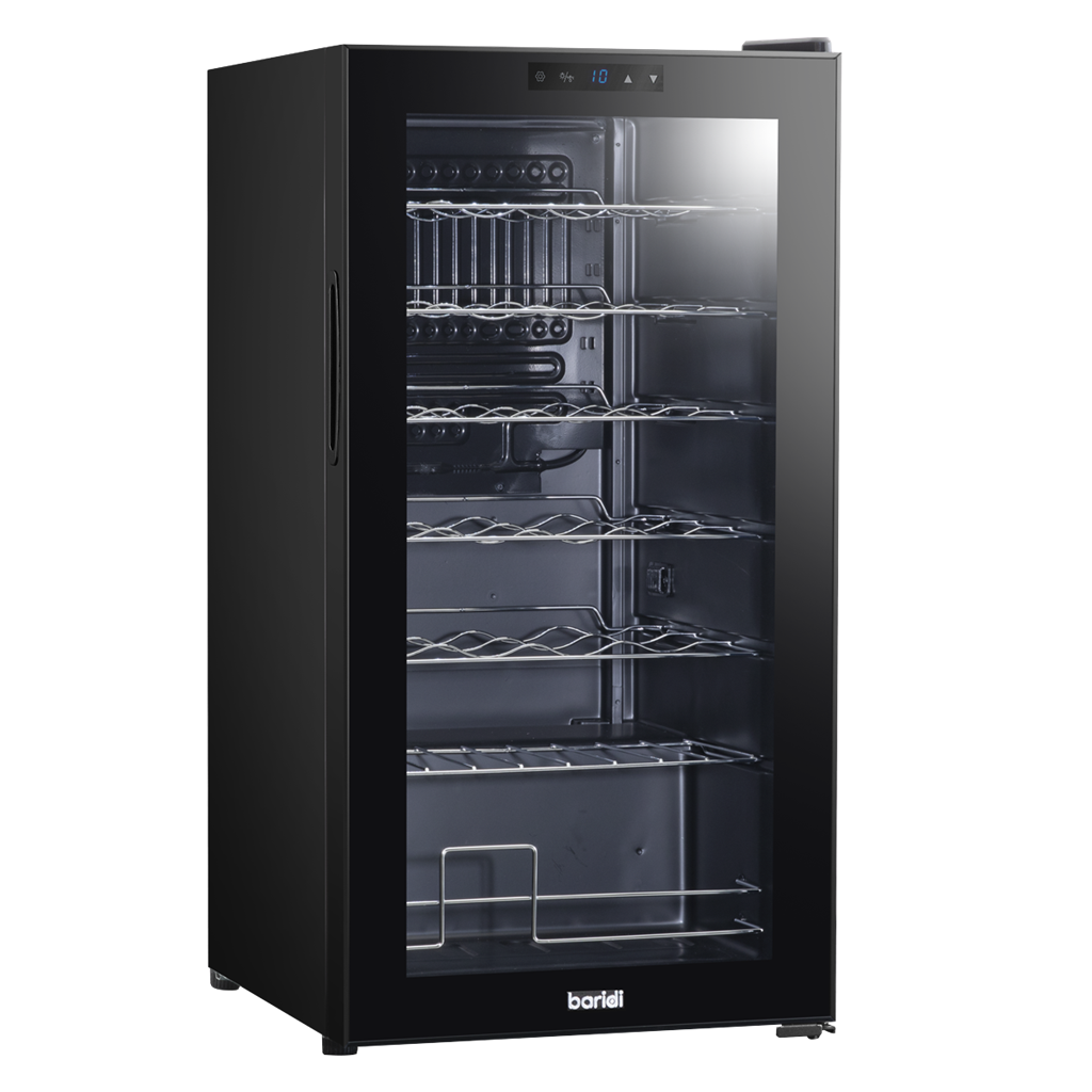 Baridi 28 Bottle Wine Fridge with Digital Touchscreen Controls & LED Light, Black - DH10
