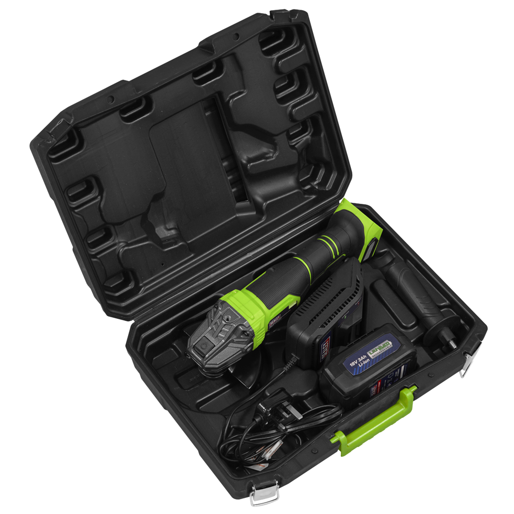 115mm Cordless Angle Grinder 18V 3Ah - Green