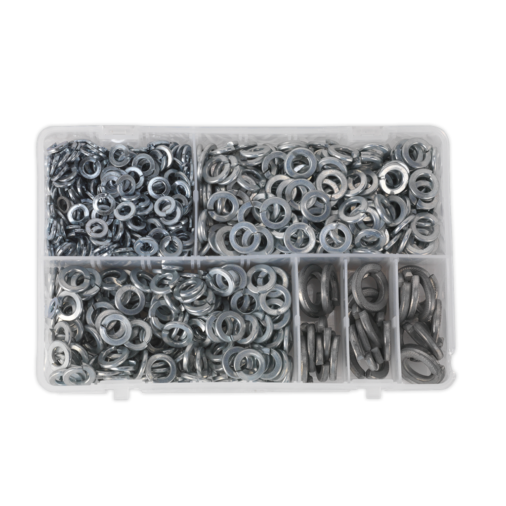 Zinc Plated Spring Washer Assortment M6-M16 1010pc - DIN 127B