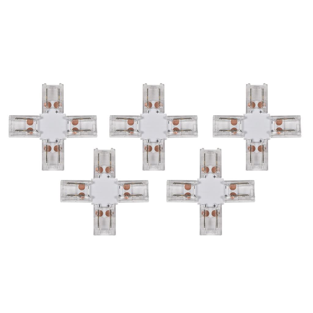 Solderless Single Colour COB LED Strip 10mm Connectors - 5 Pack - X 5pk