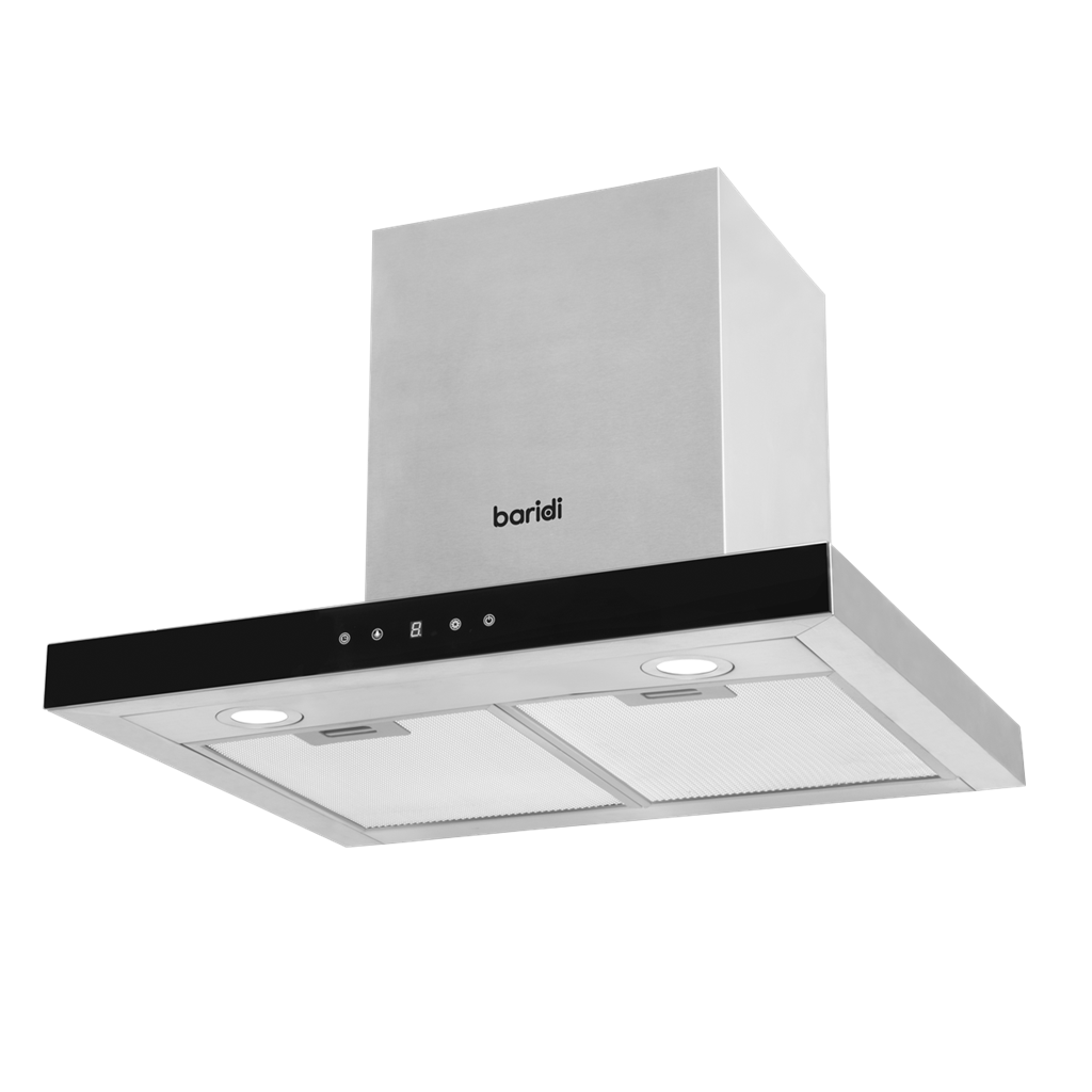 Baridi T-Shape Chimney Cooker Hood with Carbon Filters 60cm - Stainless Steel