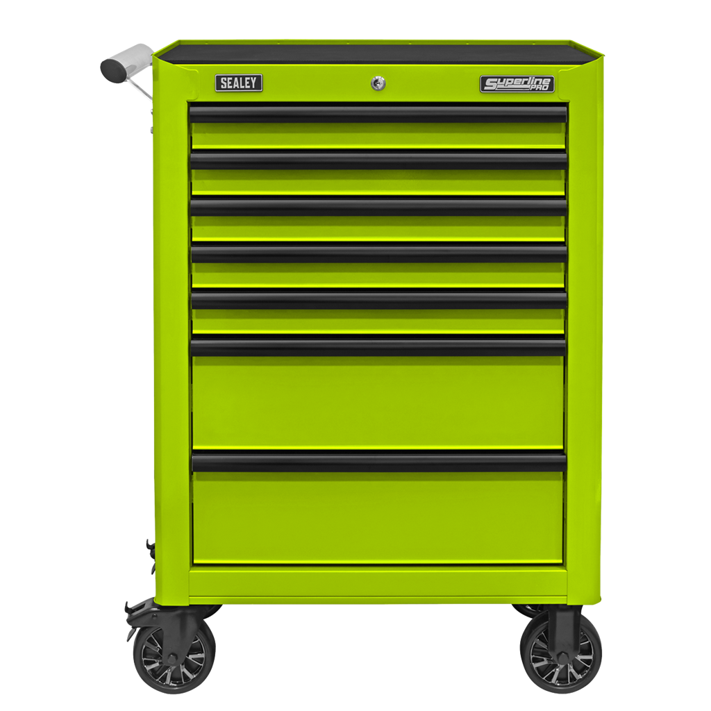 Rollcab 7 Drawer with Ball-Bearing Slides - Green/Black