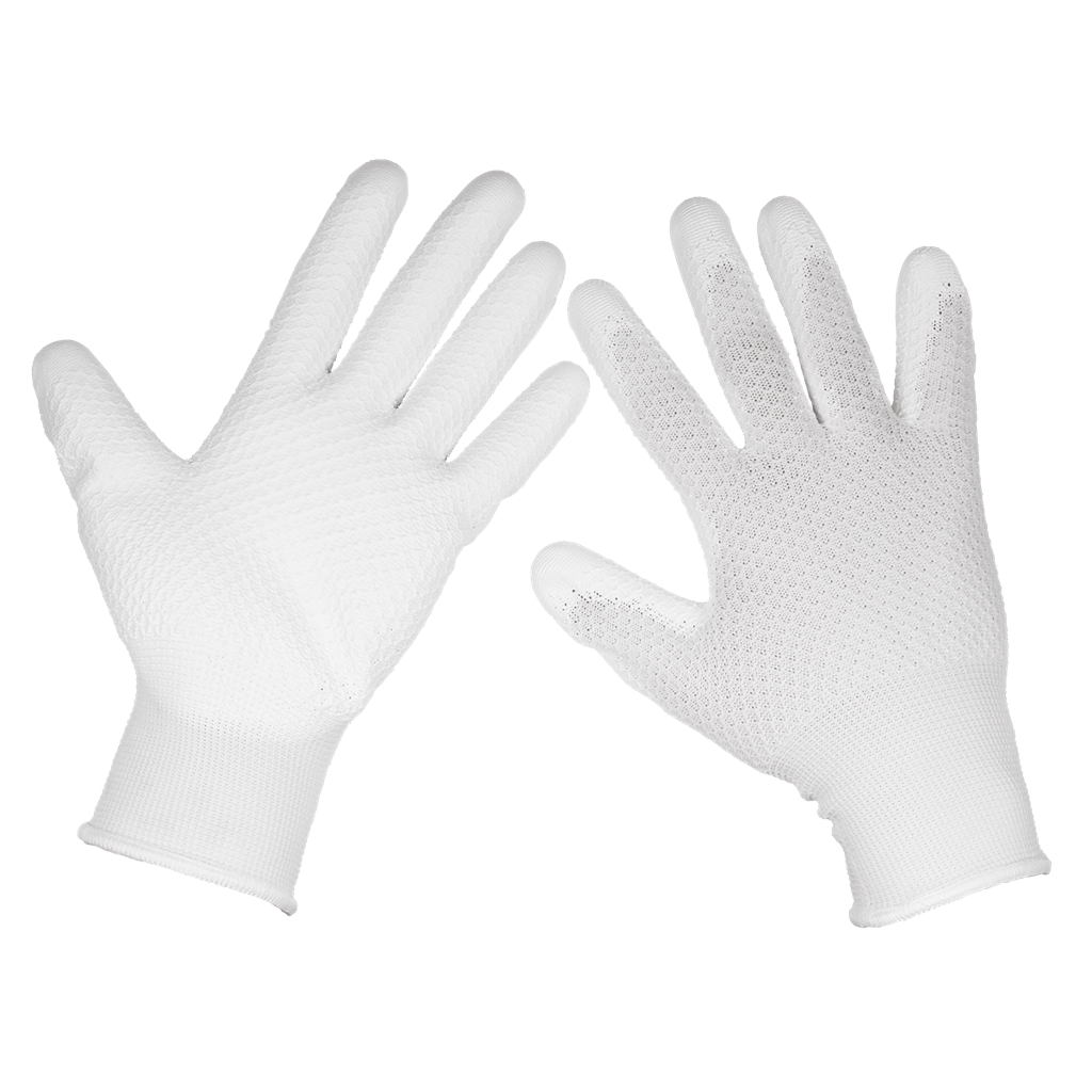 Worksafe&#174; White Precision Grip Gloves, Large - Pack of 6 Pairs