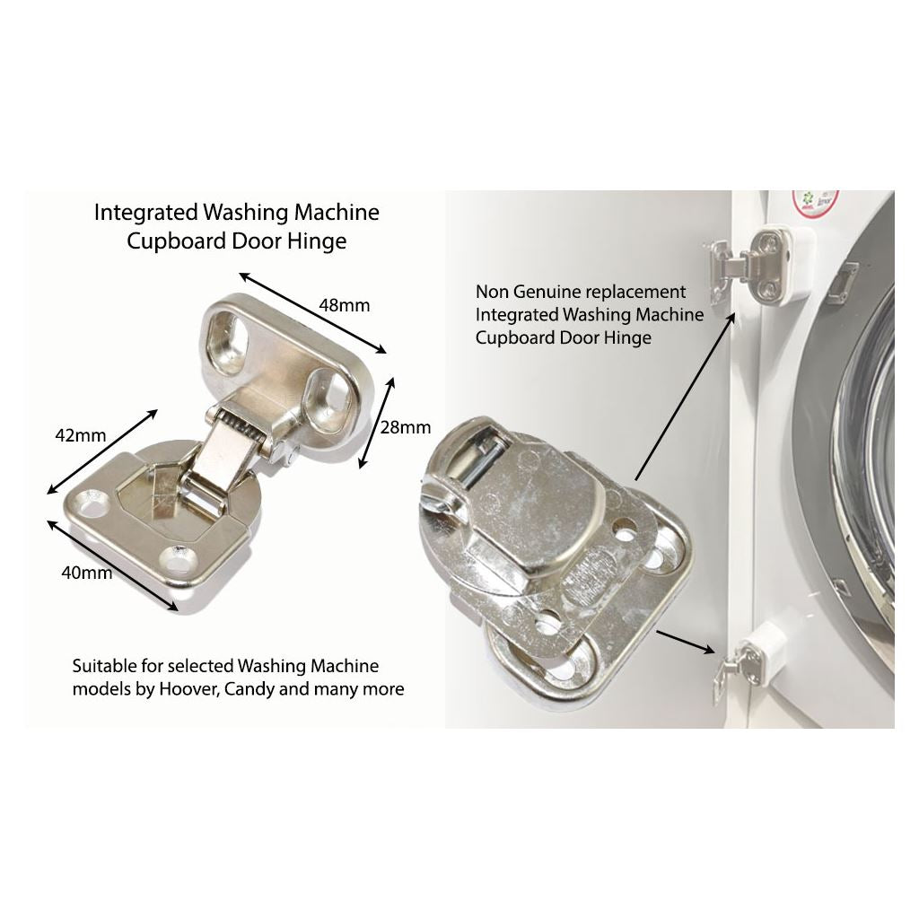 Hoover & Candy Compatible Integrated Washing Machine Cupboard Door Hinges - Pack of 2 | Non-Genuine by Ufixt