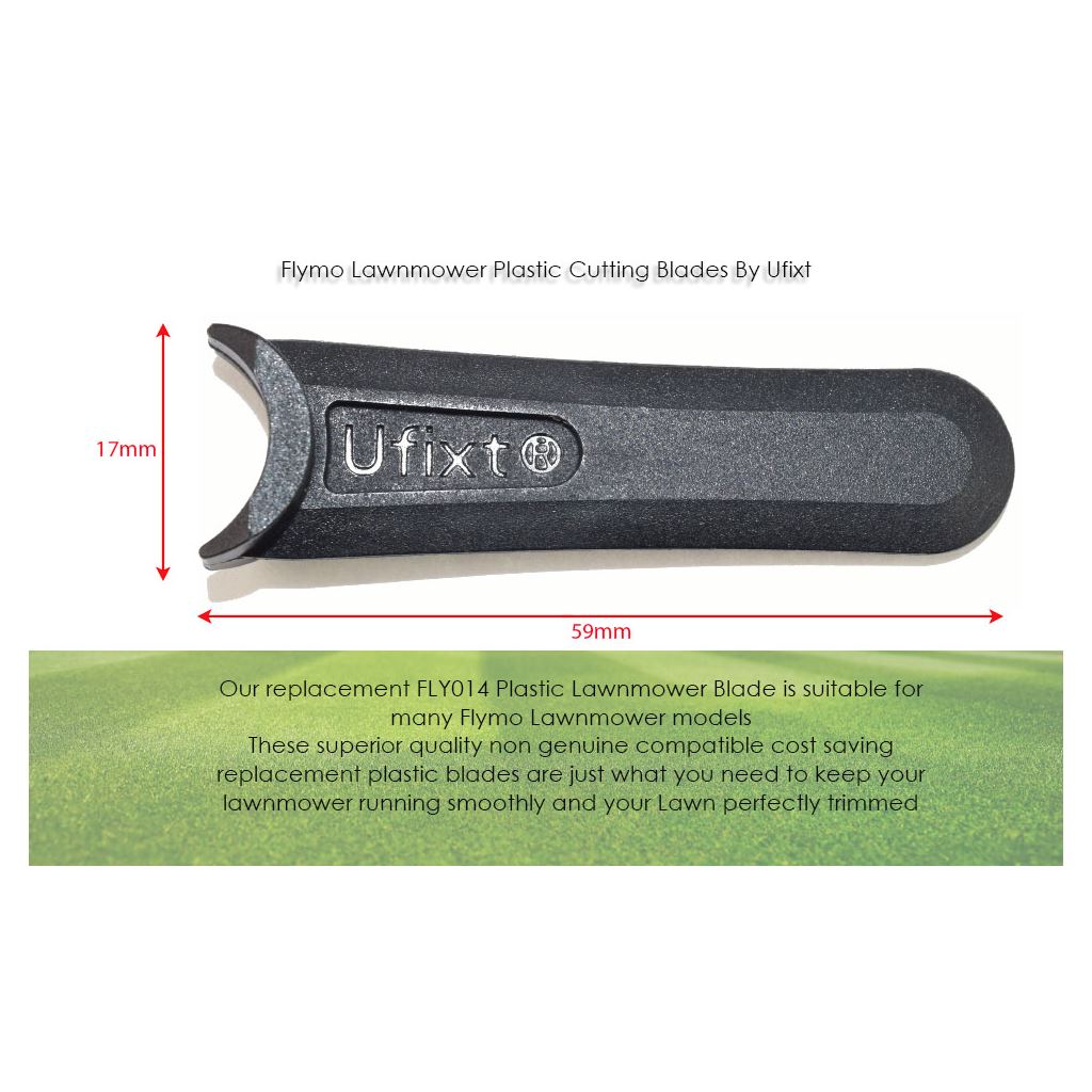 Flymo Lawnmower Plastic Cutting Blades (Pack of 20) – Compatible Replacement Equivalent to FLY014 by Ufixt