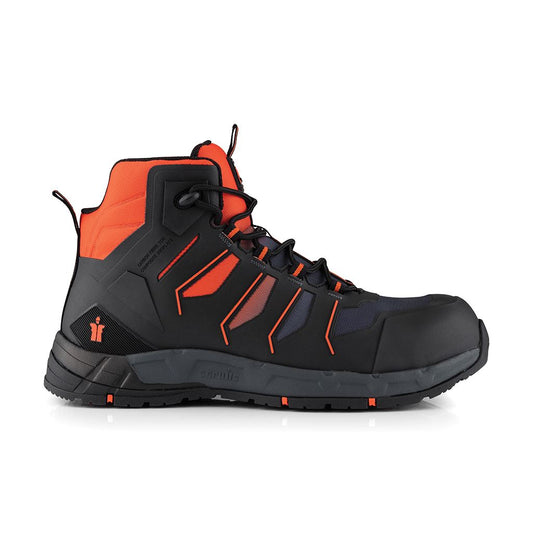 Scruffs Glide Safety Boot Black / Orange - Size 8 / 42