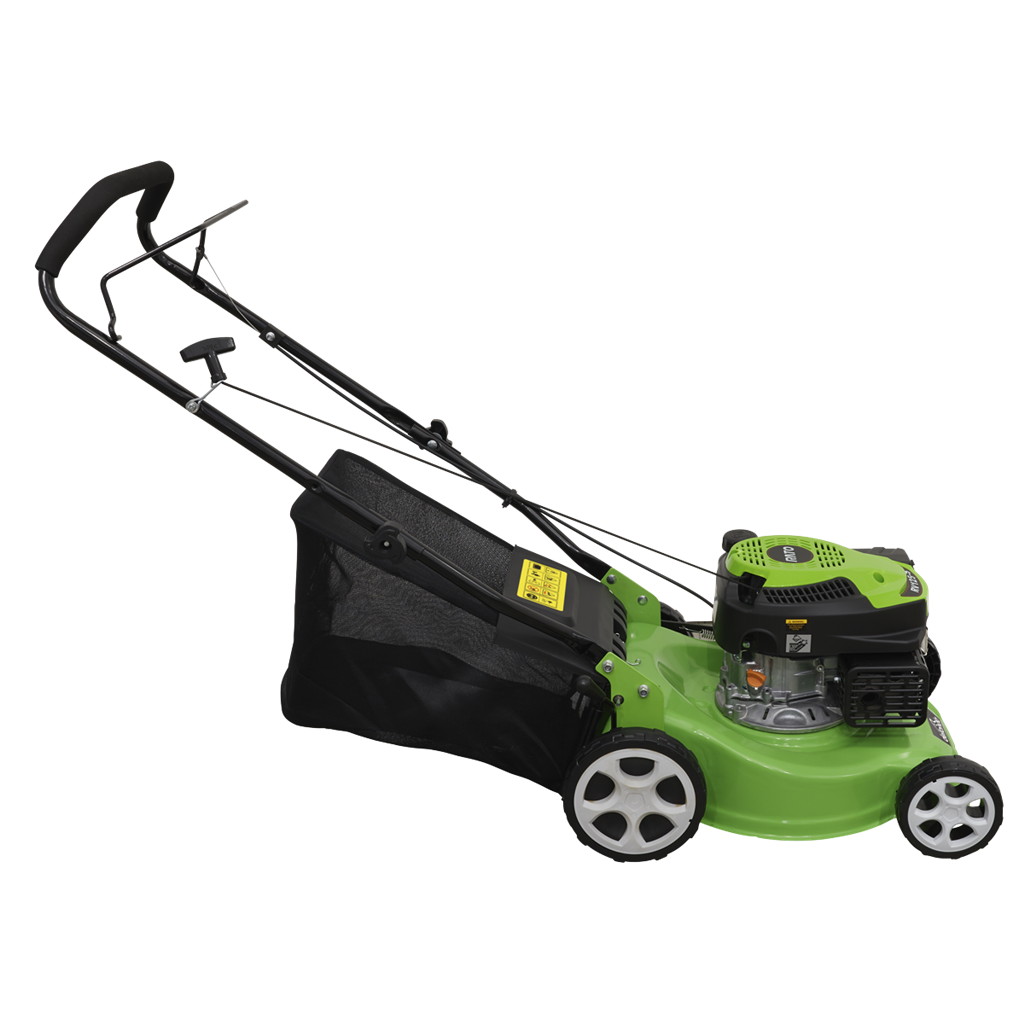 Dellonda Hand-Propelled Petrol Lawnmower Grass Cutter, 127cc 17"/41cm 4-Stroke