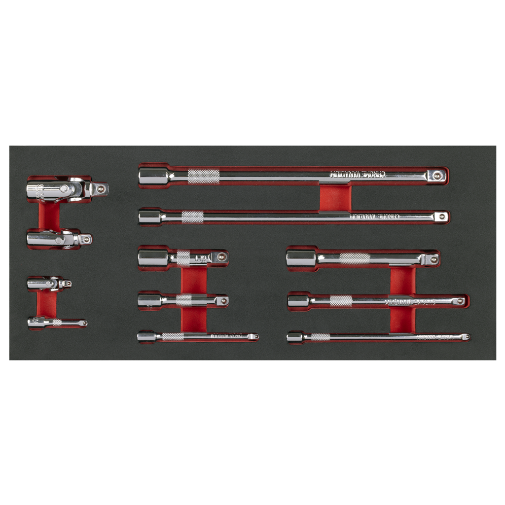 Premier Wobble Extension Bar Set with Tool Tray 1/4", 3/8" & 1/2"Sq Drive 12pc