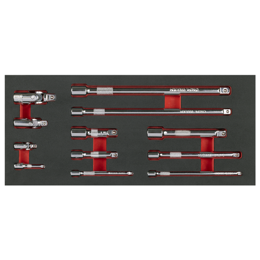 Premier Wobble Extension Bar Set with Tool Tray 1/4", 3/8" & 1/2"Sq Drive 12pc