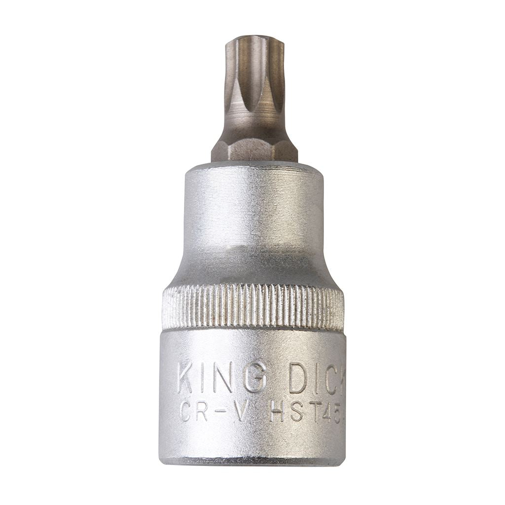 King Dick Anti-Tamper Bit Socket Short 1/2" SD Inserted Trx - T45