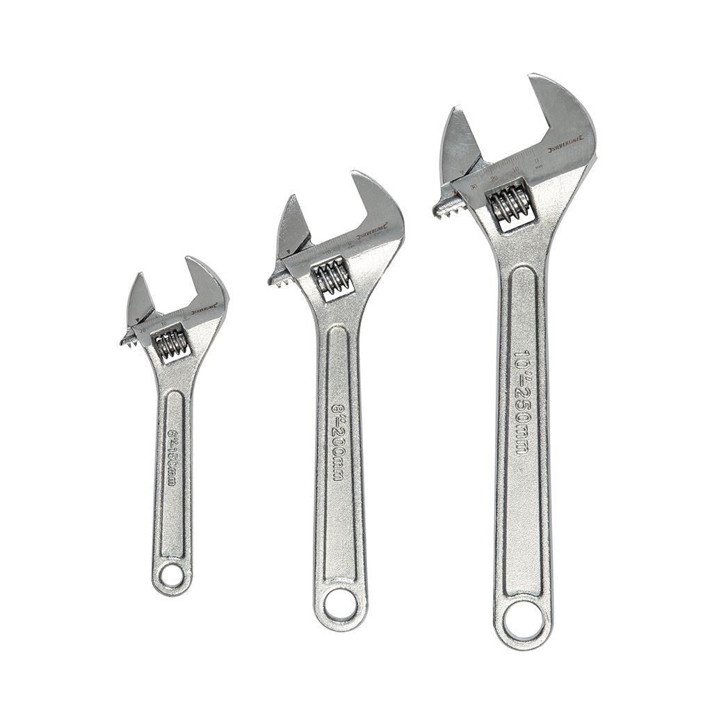 Silverline Adjustable Wrench Set 3pce - 150, 200 & 250mm