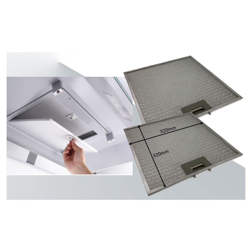 2 x Universal Cooker Hood Metal Grease Filter 320mm x 320mm | Compatible Replacement by Ufixt