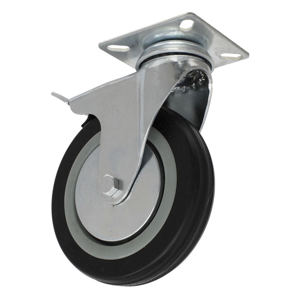 125mm Castor Wheel with Swivel Plate & Total Lock