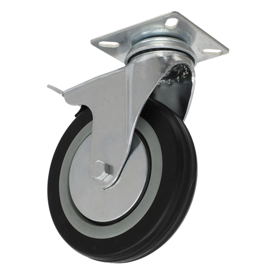 125mm Castor Wheel with Swivel Plate & Total Lock