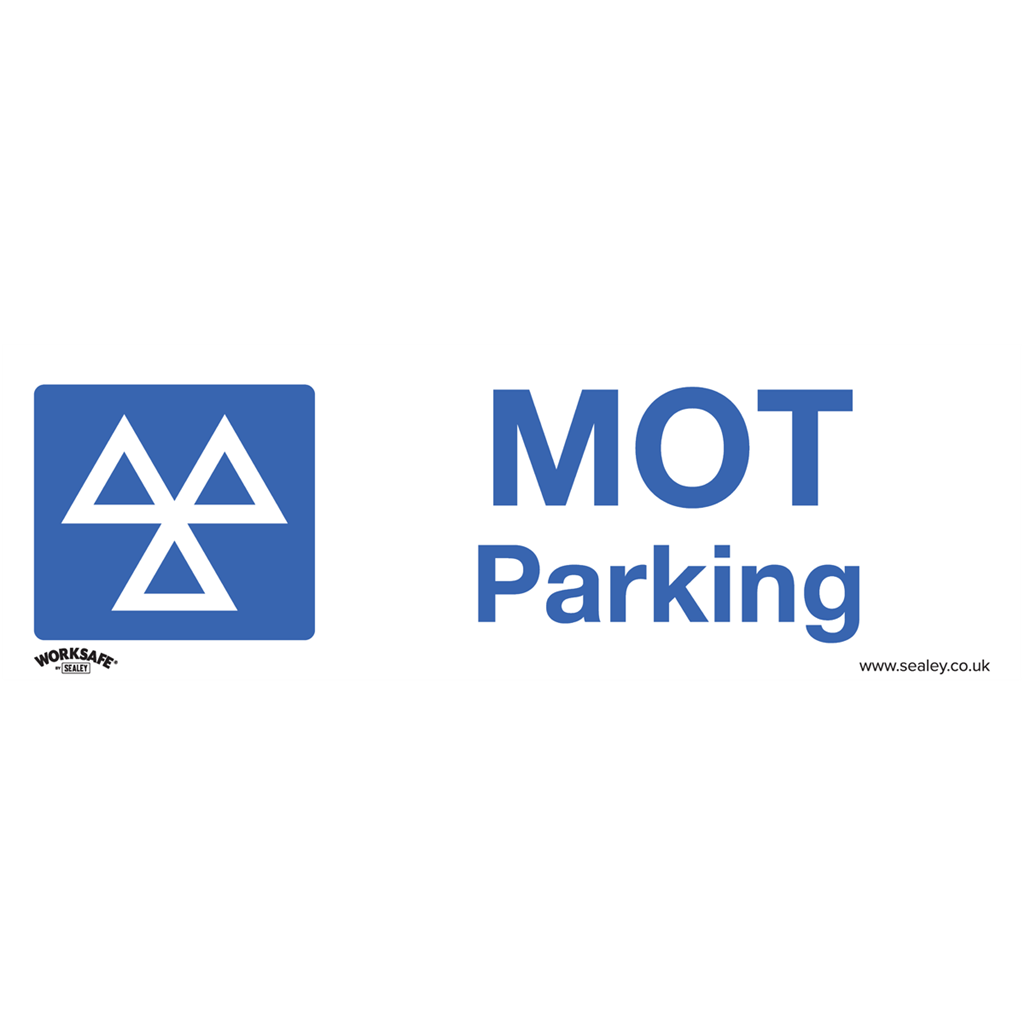 Worksafe&#174; MOT Parking Safety Sign, Self-Adhesive Vinyl - Pack of 10