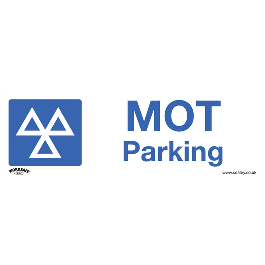 Worksafe&#174; MOT Parking Safety Sign, Self-Adhesive Vinyl - Pack of 10