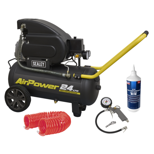 24L Direct Drive Air Compressor Combo 2hp 110V