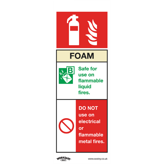 Worksafe&#174; Foam Fire Extinguisher Safety Sign, Self-Adhesive Vinyl - Pack of 10