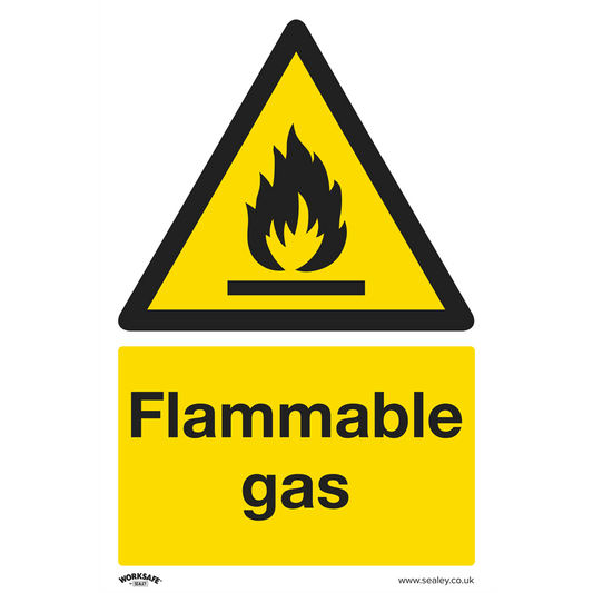 Worksafe&#174; Flammable Gas Safety Sign - Rigid Plastic