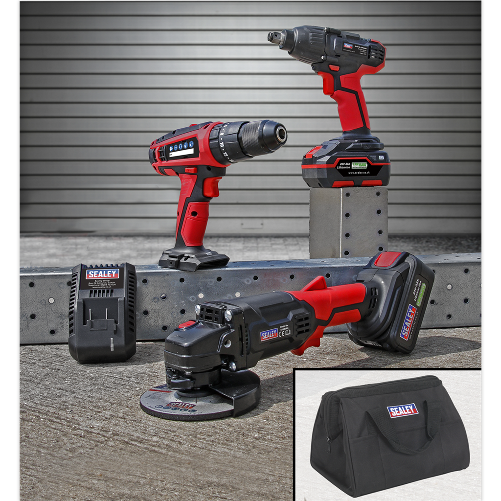 3 x SV20 Series Cordless Tool Combo Kit 20V - 2 Batteries