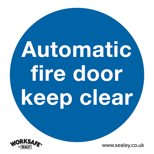 Worksafe&#174; Automatic Fire Door Keep Clear Safety Sign, Rigid Plastic - Pack of 10