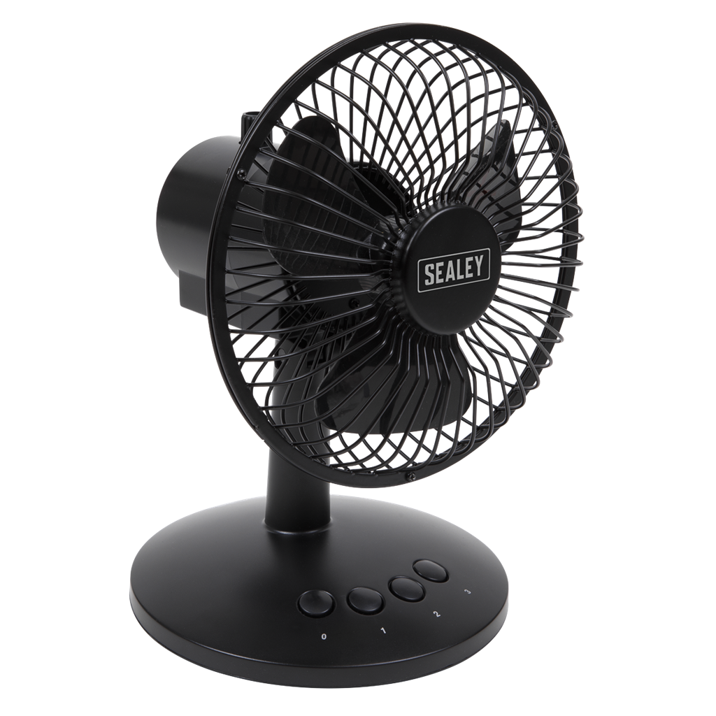 3-Speed Oscillating USB Desk Fan 6"