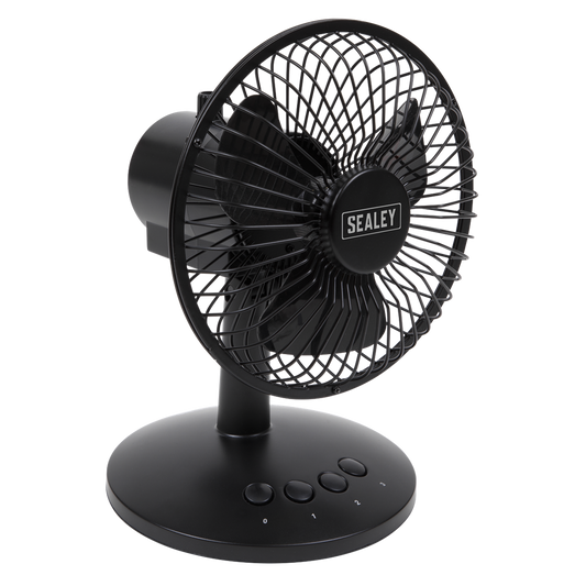 3-Speed Oscillating USB Desk Fan 6"