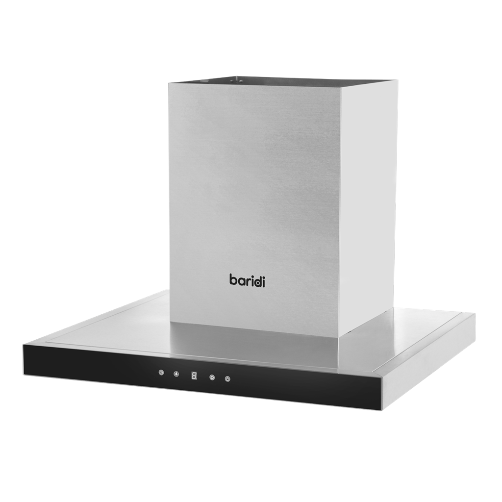 Baridi T-Shape Chimney Cooker Hood with Carbon Filters 60cm - Stainless Steel