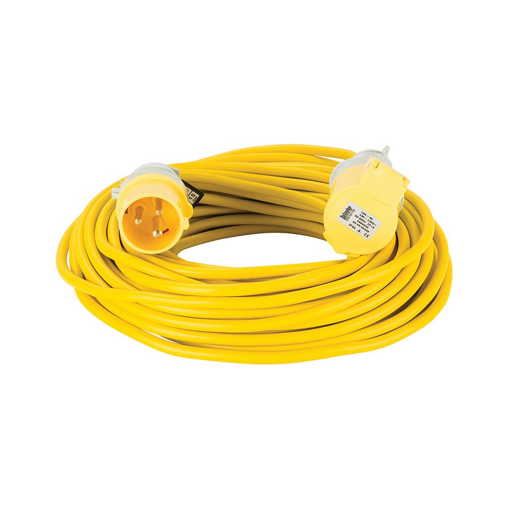 Defender Extension Lead Yellow 1.5mm2 16A 25m - 110V