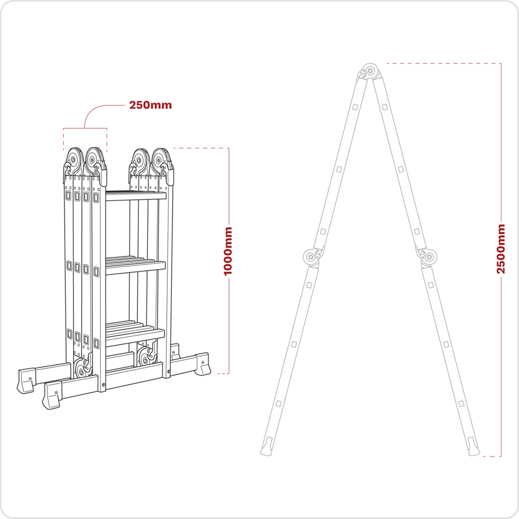 4-Way Aluminium Folding Platform Ladder - BS EN 131