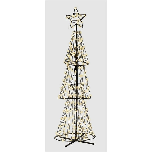 Xmas Haus Pre Lit 3D Christmas Tree with Warm White LEDs, 8 Programmes and Star Top