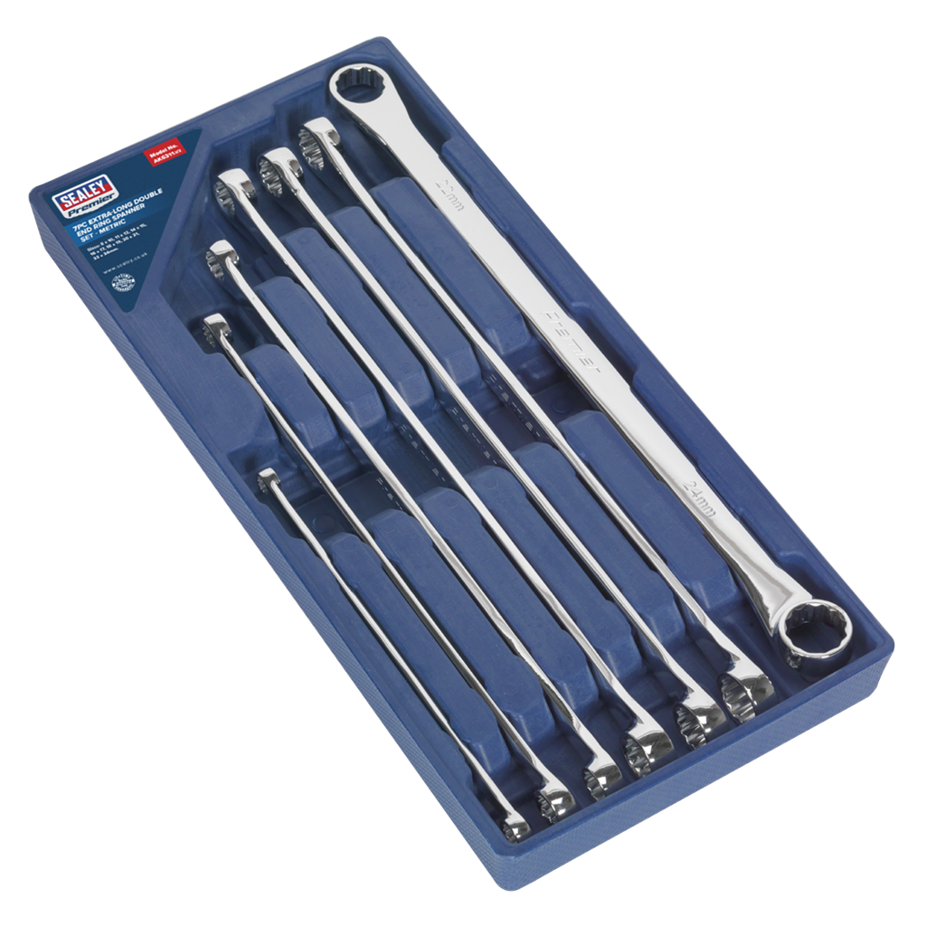 Extra-Long Double End Ring Spanner Set 7pc