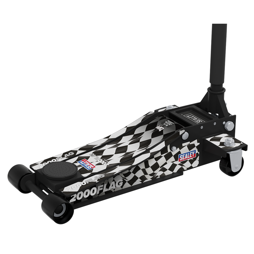 Low Profile Custom Design Trolley Jack with Rocket Lift 2 Tonne - Black
