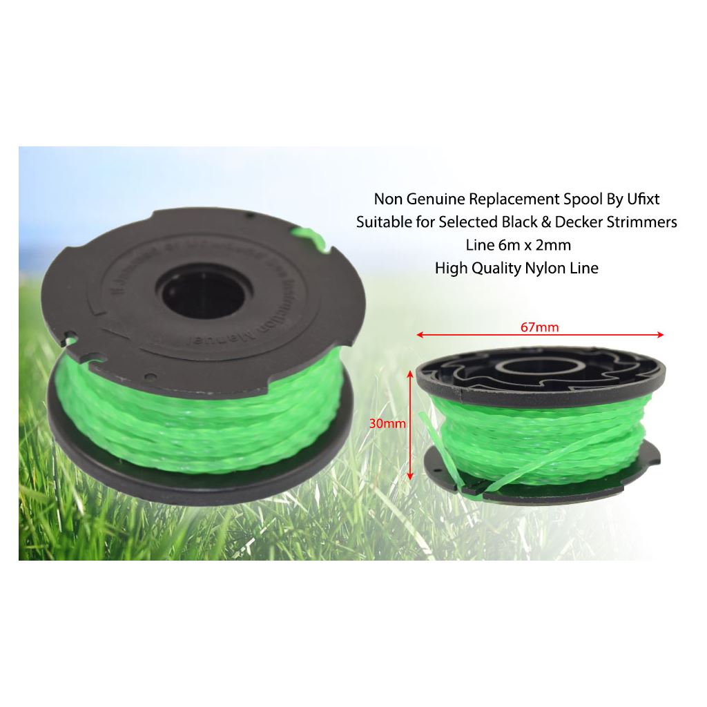 Black & Decker Compatible Strimmer Spool & Line - 2mm x 6m | Replaces A6486 & A6486-XJ by Ufixt