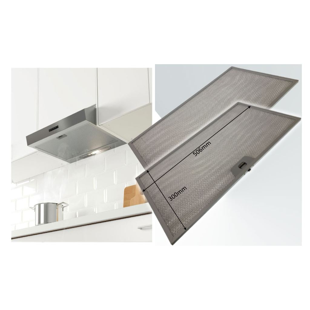 2 x Universal Cooker Hood Metal Grease Filter 506mm x 300mm | Compatible Replacement by Ufixt