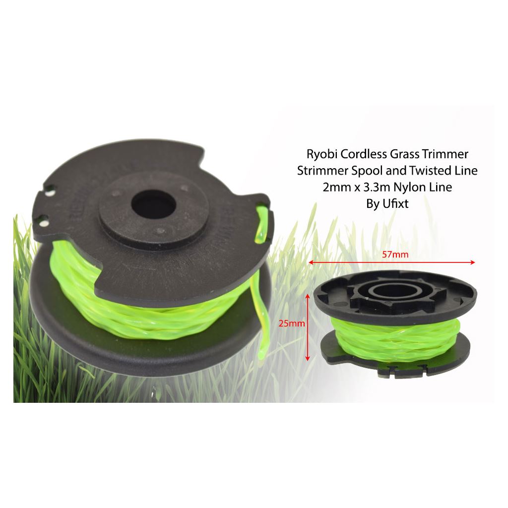Ryobi-Compatible 36V Strimmer Spool & Twisted Line 2mm x 3.3m - Replacement for RAC143
