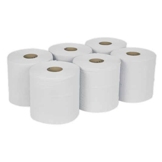 2-Ply Embossed White Paper Roll 150m - Pack of 6