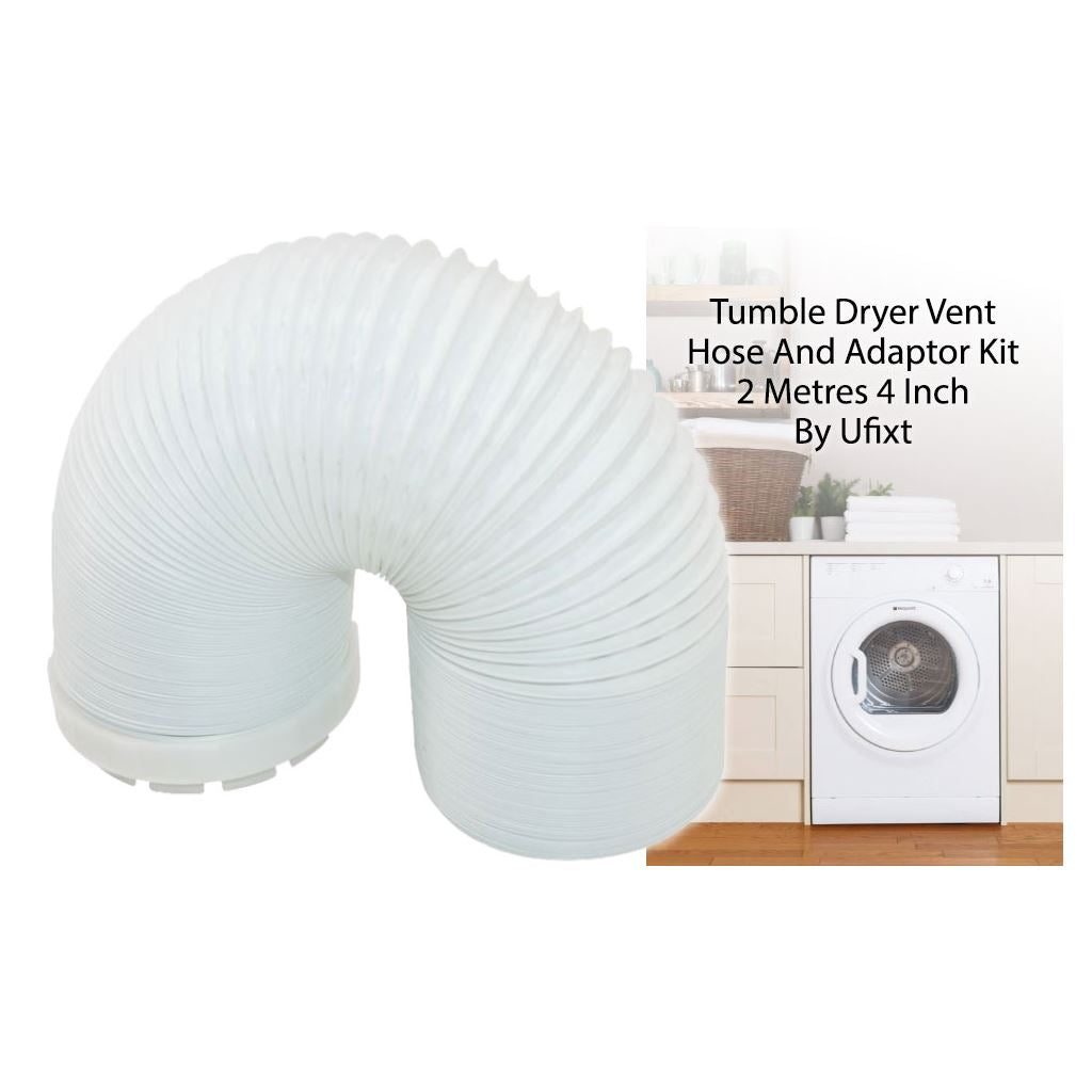 Hotpoint Tumble Dryer Vent Hose and Adaptor Kit – 2 Metres, 4 Inch | Compatible Replacement by Ufixt