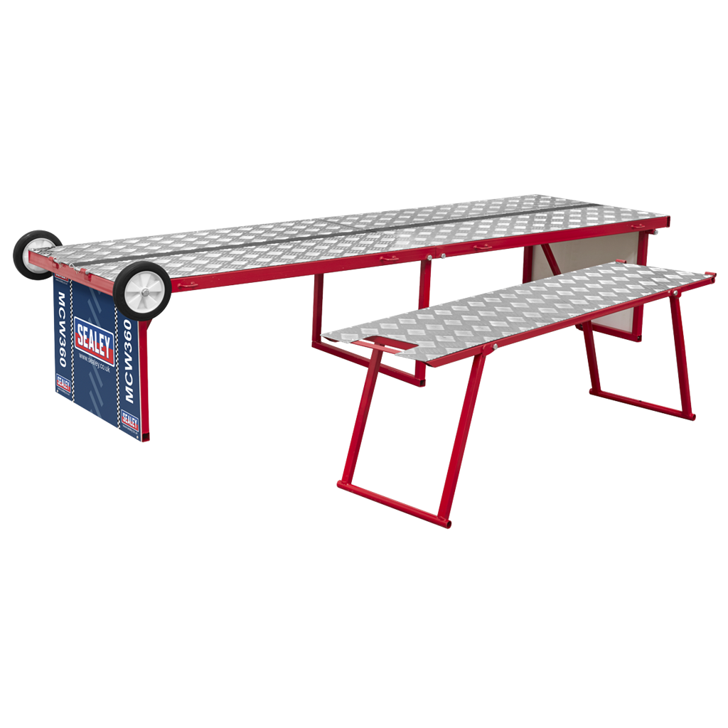 Folding Motorcycle Workbench with Ramp 360kg Capacity