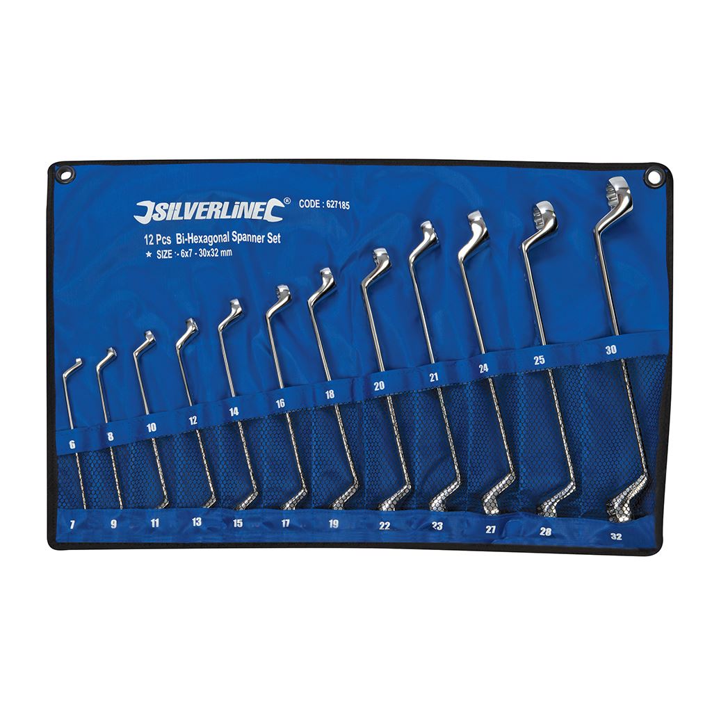 Silverline Deep Offset Ring Spanners Set 12pce - 6 - 32mm