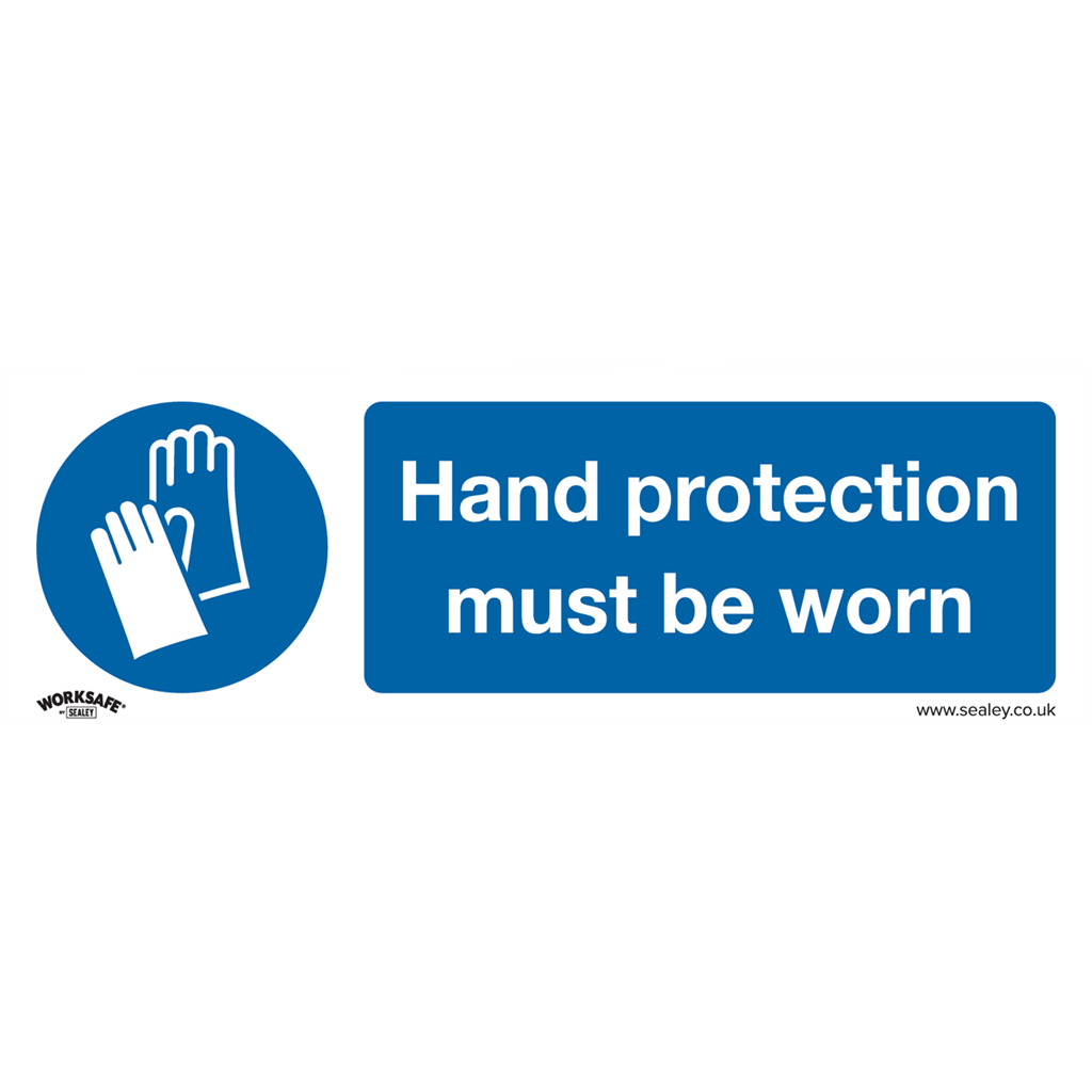 Worksafe&#174; Hand Protection Must Be Worn Safety Sign, Rigid Plastic - Pack of 10