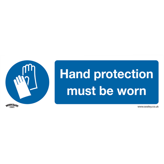 Worksafe&#174; Hand Protection Must Be Worn Safety Sign, Rigid Plastic - Pack of 10