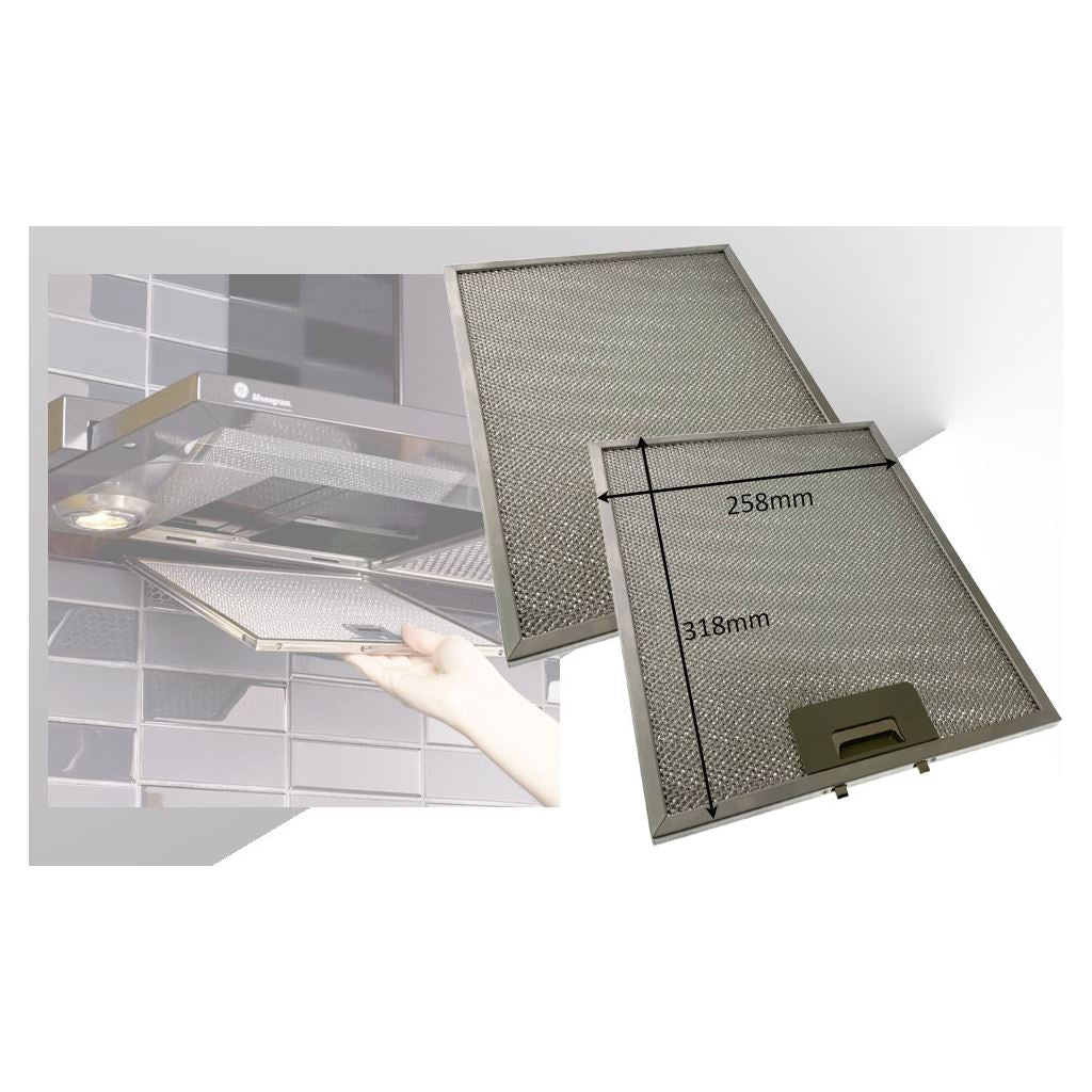 Twin Pack Universal Metal Cooker Hood Grease Filters 258mm x 318mm | Compatible Replacements by Ufixt