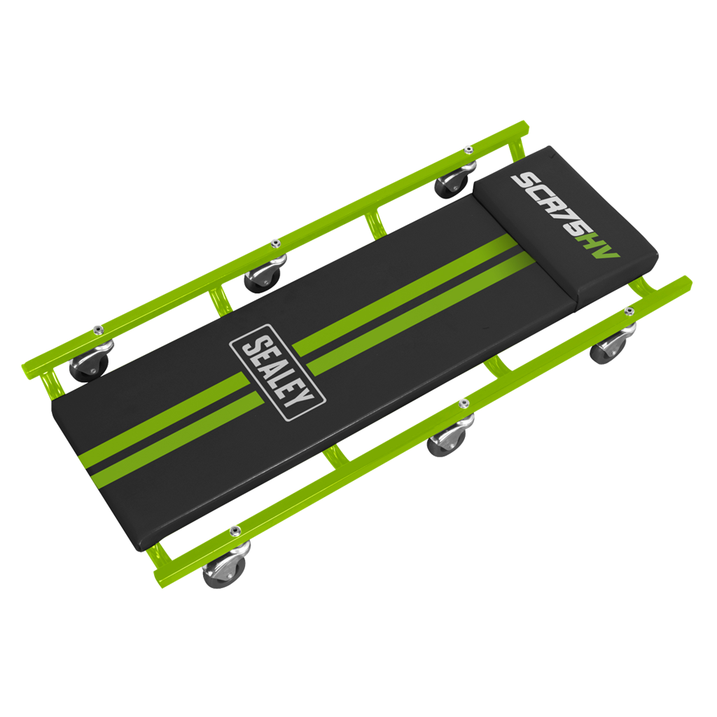 36" Deluxe American-Style Creeper with Steel Frame & 6 Wheels - Green