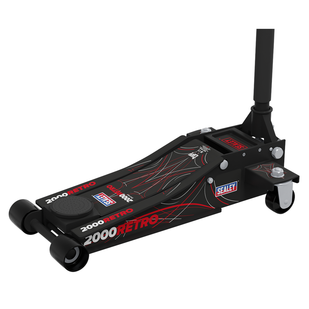 Low Profile Custom Design Trolley Jack with Rocket Lift 2 Tonne - Black