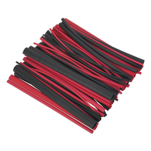 Adhesive Lined Heat Shrink Tubing Assortment 200mm 72pc - Black & Red