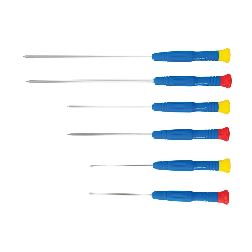 Silverline Extra-Long Precision Screwdriver Set 6pce - 6pce