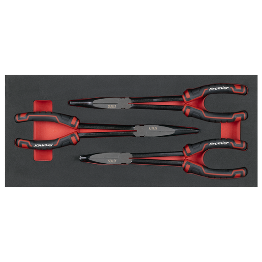 Premier Long Needle Nose Pliers Set with Tool Tray 3pc